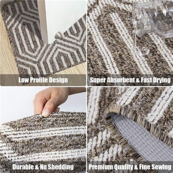 24"x 36", Absorbent Front Back Door Mat Floor Mats, Rubber Backing Non Slip - Picture 4 of 7